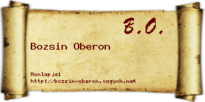 Bozsin Oberon névjegykártya